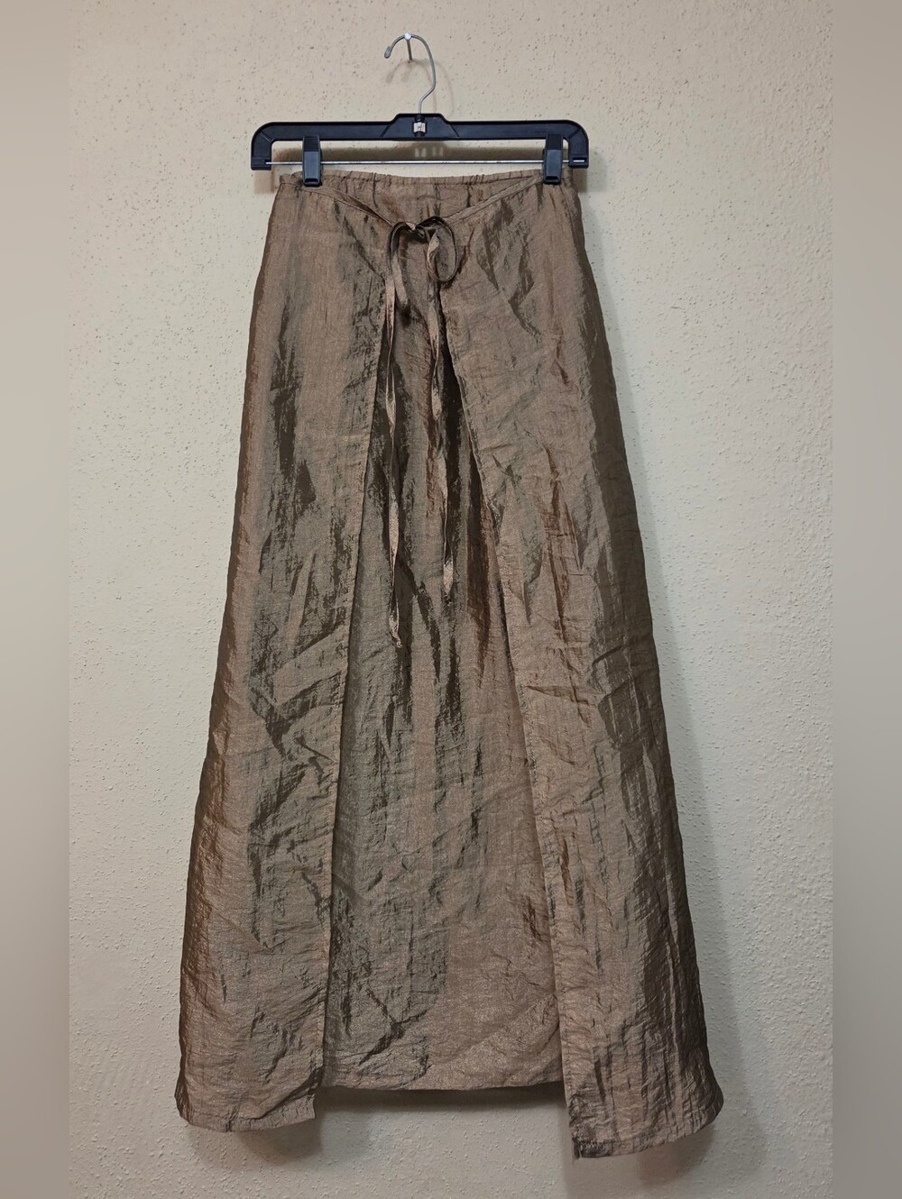 Free People Skirt Bronze-Brown Maxi Tie-Waist